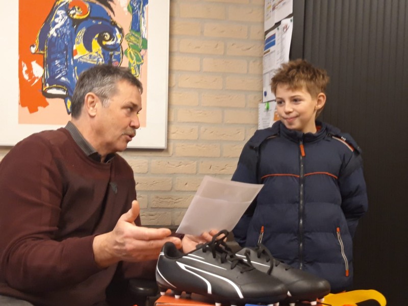 Keano's nieuwe voetbalschoenen